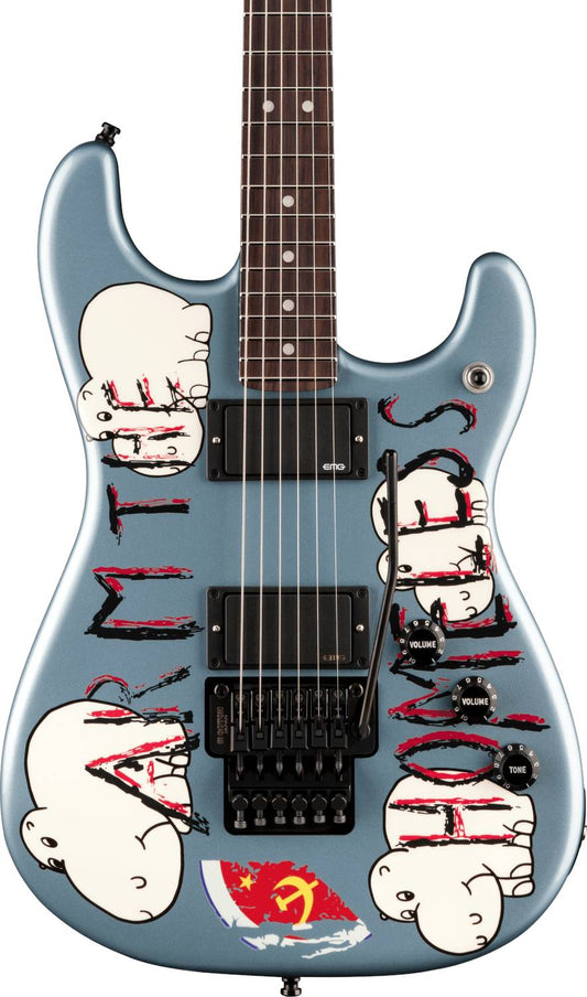 Fender Tom Morello Arm The Homeless Stratocaster, Rosewood Fingerboard, Electric Guitar in Blue Ice Metallic (December 10th)