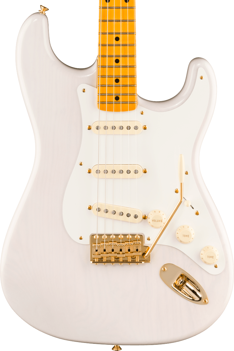 Fender American Vintage II 1957 Stratocaster, Ash Body, Gold Hardware, AAA Flame Maple Neck, White Blonde