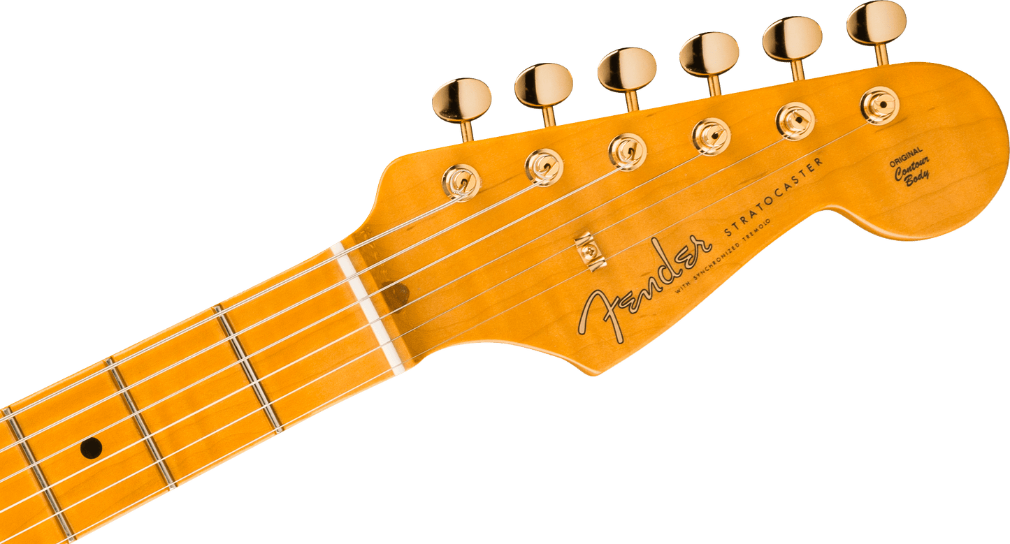 Fender American Vintage II 1957 Stratocaster, Ash Body, Gold Hardware, AAA Flame Maple Neck, White Blonde