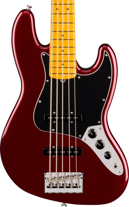 Fender American Professional Jazz Bass V, Maple Fingerboard in Oxblood