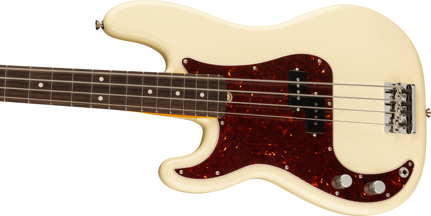 Fender American Professional II Precision Left Hand Bass Guitar, Rosewood Fingerboard in Olympic White