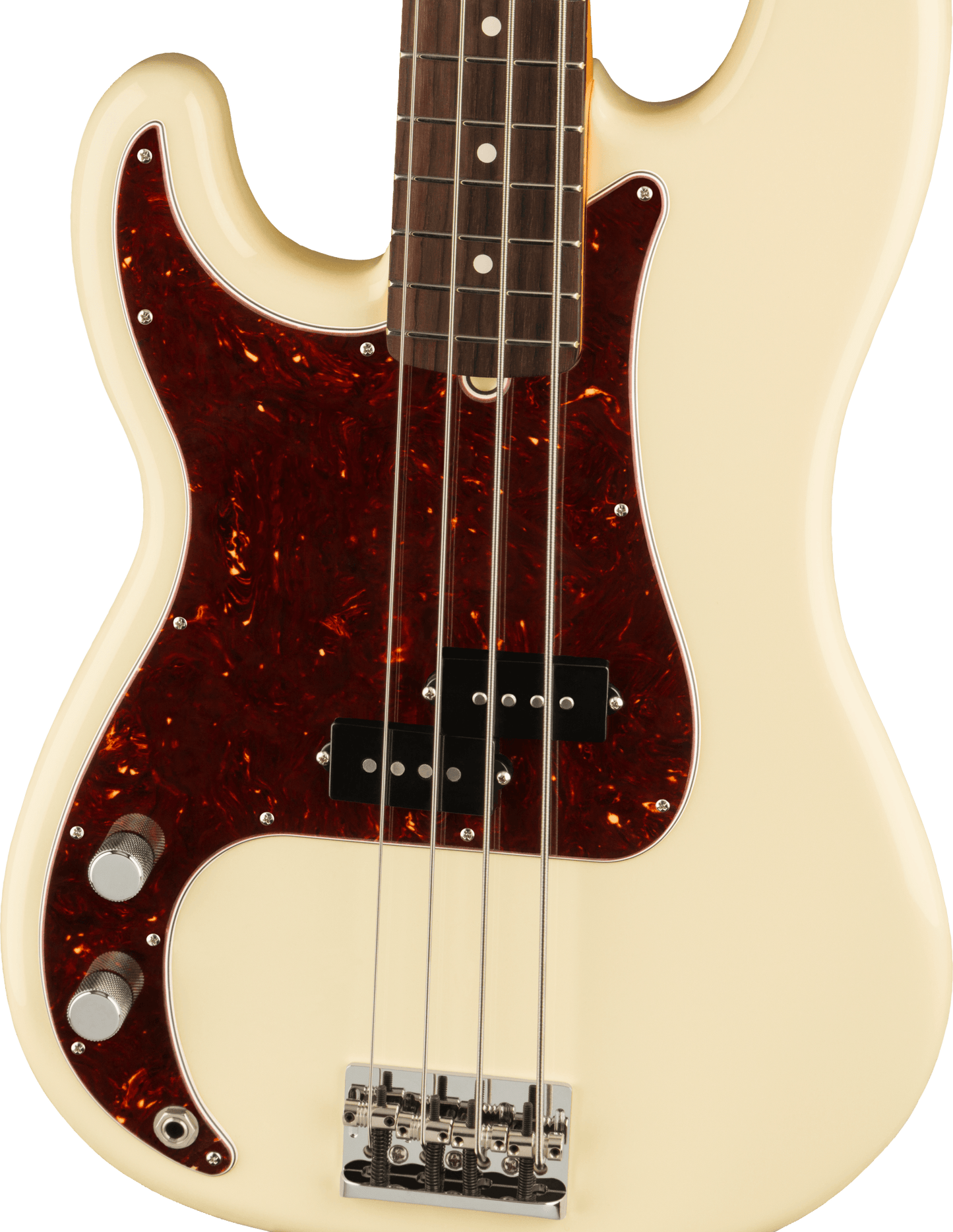 Fender American Professional II Precision Left Hand Bass Guitar, Rosewood Fingerboard in Olympic White