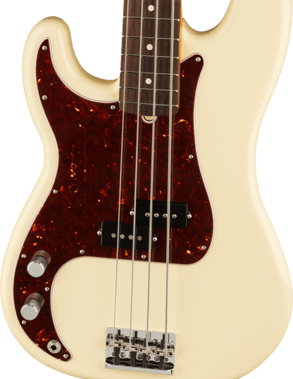 Fender American Professional II Precision Left Hand Bass Guitar, Rosewood Fingerboard in Olympic White
