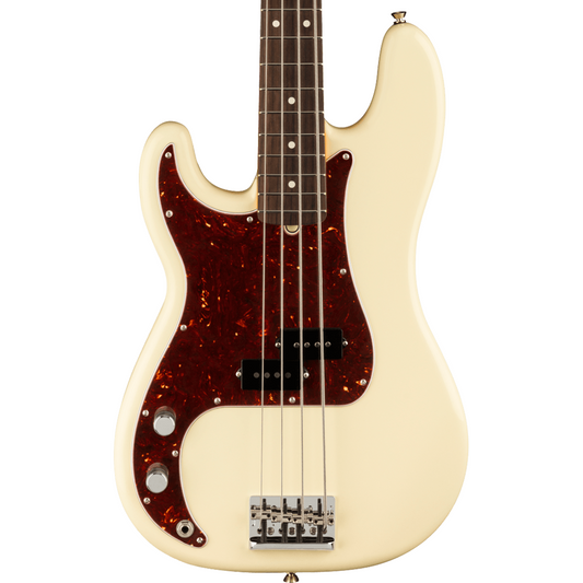 Fender American Professional II Precision Left Hand Bass Guitar, Rosewood Fingerboard in Olympic White