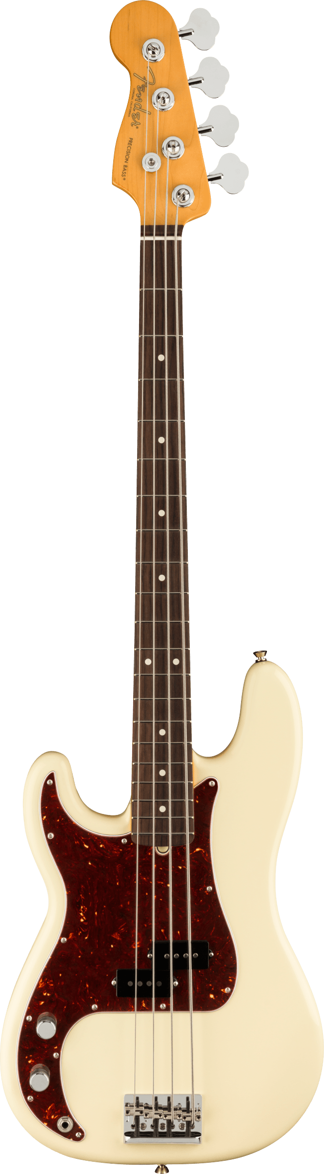 Fender American Professional II Precision Left Hand Bass Guitar, Rosewood Fingerboard in Olympic White