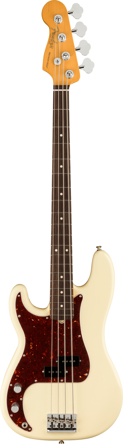 Fender American Professional II Precision Left Hand Bass Guitar, Rosewood Fingerboard in Olympic White