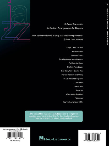 Jazz Tracks For Singers Men's Edition BK/CD