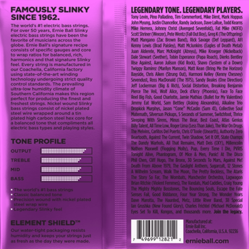 Ernie Ball 2821 5-String Power Slinky Nickel Wound Bass Guitar String , 50-135 Gauge