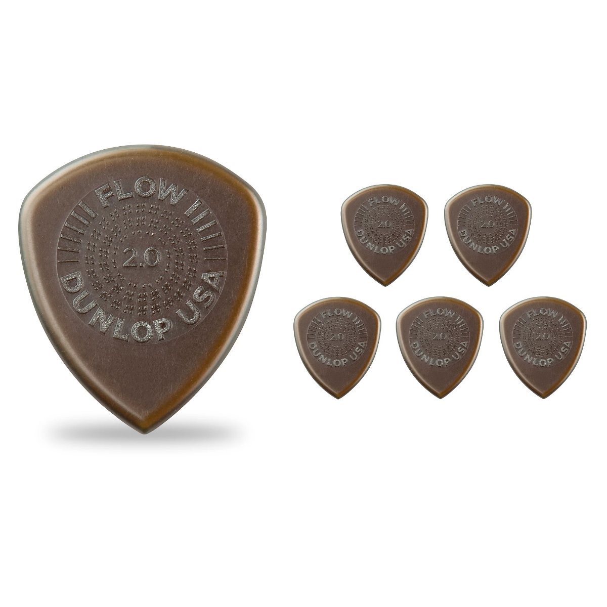 Jim Dunlop Flow Standard 2.0mm Guitar Pick Player 6 Pack