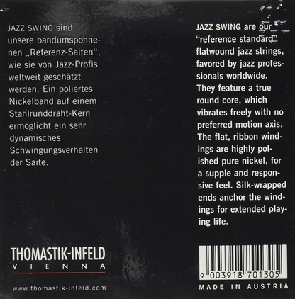 Thomastik Jazz Swing Flatwound Set Medium Light Electric Guitar Strings 12-50 Gauge