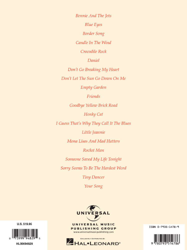 The Elton John Keyboard Book