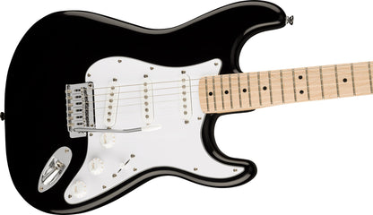 Squier Affinity Series Stratocaster, Maple Fingerboard, White Pickguard in Black