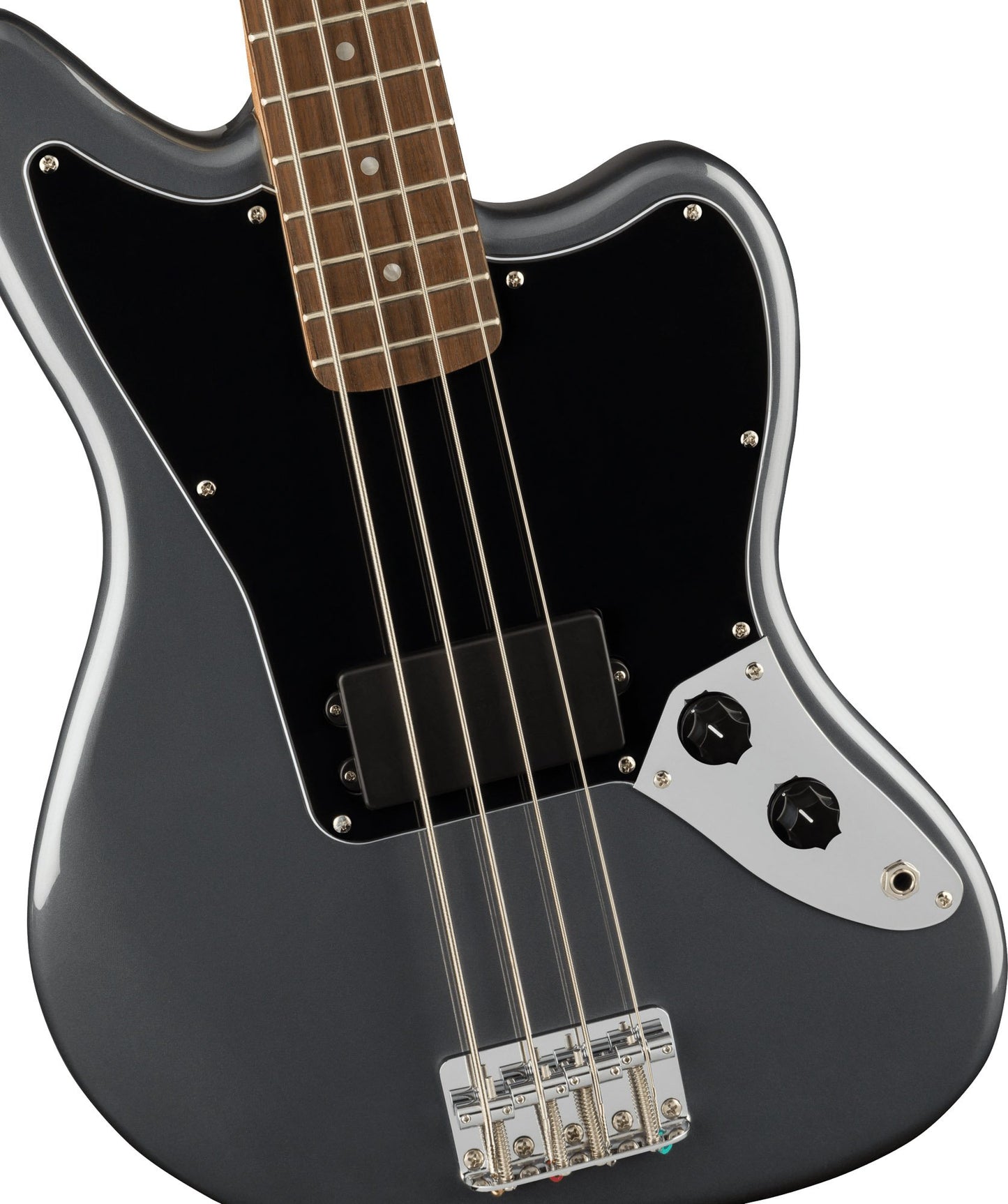 Squier Affinity Series Jaguar Bass H , Laurel Fingerboard in Charcoal Frost Metallic