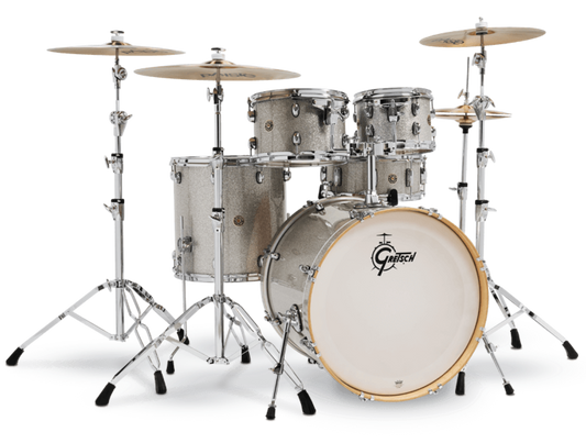 Gretsch Catalina Maple 5 Piece Drum Kit in Silver Sparkle