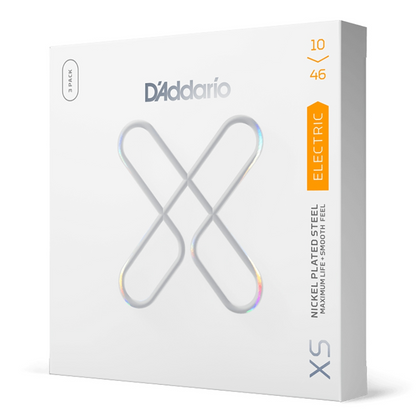 D'Addario XS Regular Light Coated Electric Guitar Strings 3 Pack 10-46 Gauge