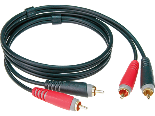 Klotz Pro Stereo Twin Cable with Straight RCA Plugs 3m