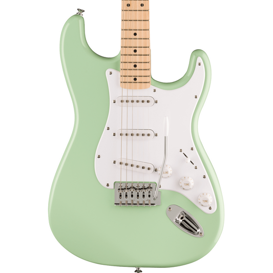 Squier FSR Squier Sonic Stratocaster, Maple Fingerboard, White Pickguard in Surf Green