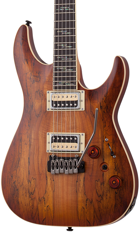 Schecter C 1 Exotic Spalted Maple in Satin Natural Vintage Burst
