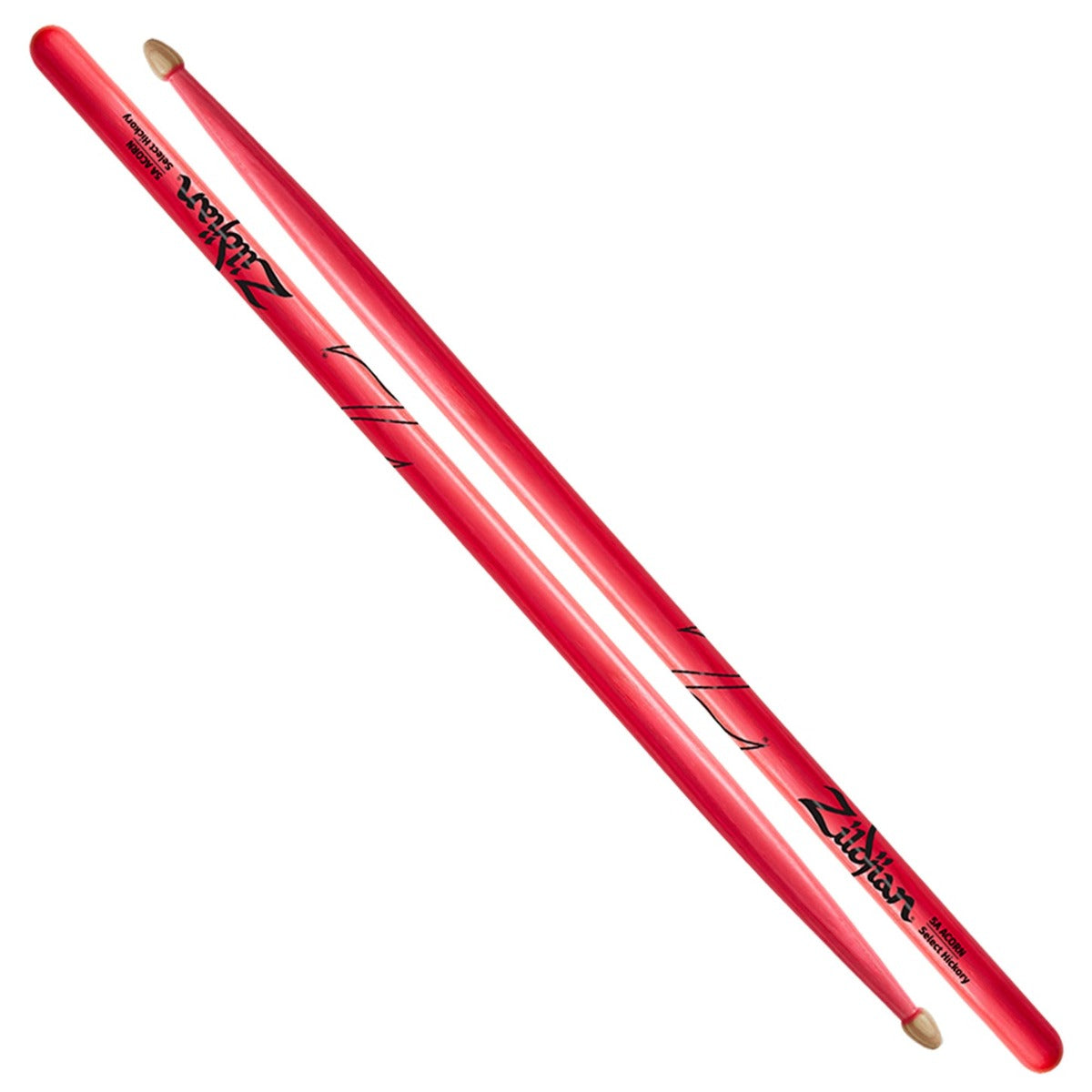 Zildjian 5A Acorn Neon Pink Hickory Drumsticks