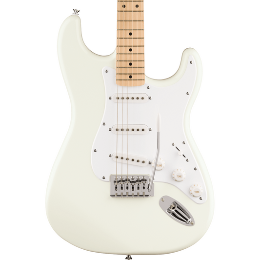Squier FSR Squier Sonic Stratocaster, Maple Fingerboard, White Pickguard in Arctic White