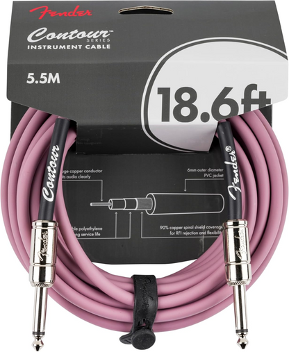 Fender Contour 18.6' Instrument Cable in Burgundy Mist