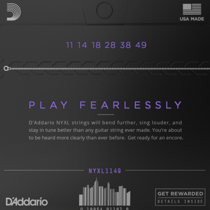 D'Addario NYXL1149 Nickel Wound Electric Guitar Strings Medium 11-49 Gauge