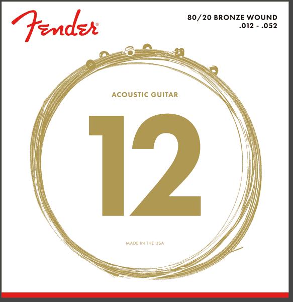 Fender 70L 80/20 Bronze Acoustic Guitar Strings Light 12-52 Gauge