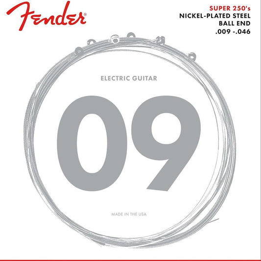 Fender Super 250's Nickel Plated Steel Electric Guitar Strings 9-46 Gauge