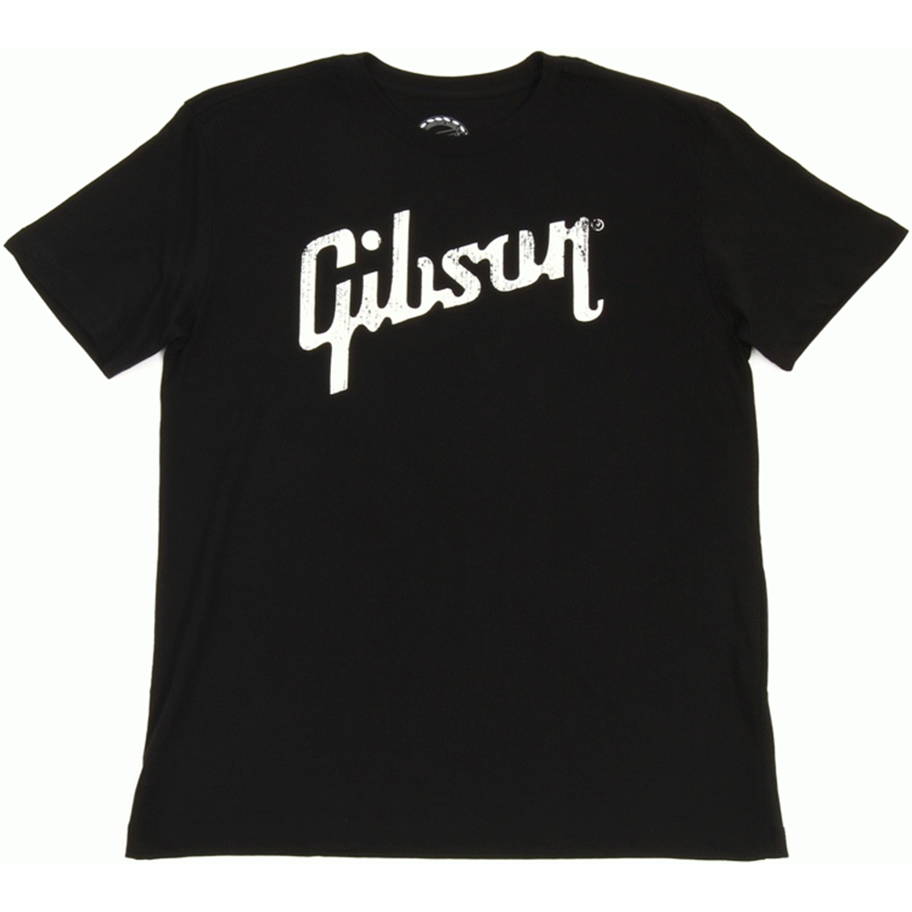 Gibson Size Distressed Gibson Logo Large T Shirt in Black