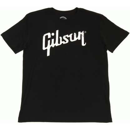 Gibson Size Distressed Gibson Logo Medium Size T Shirt in Black