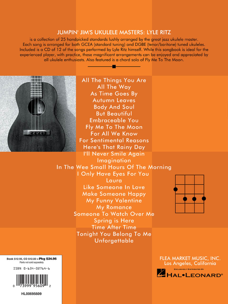 Jumpin Jim's Ukulele Masters Lyle Ritz BK/CD