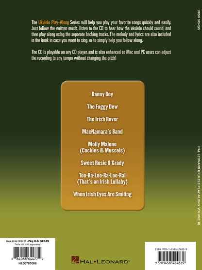 Irish Songs Ukulele Play Along Volume 18 BK/CD