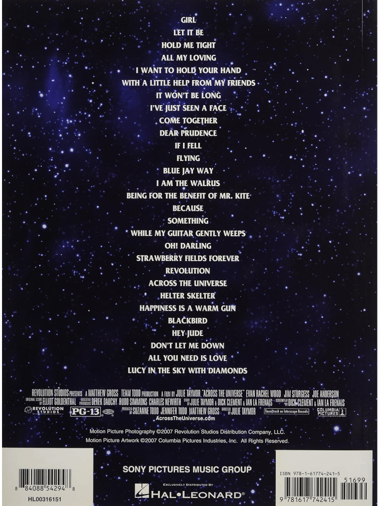 Across the Universe Easy Piano