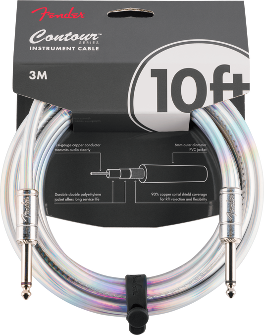 Fender 10' Contour Instrument Cable in Iridescent