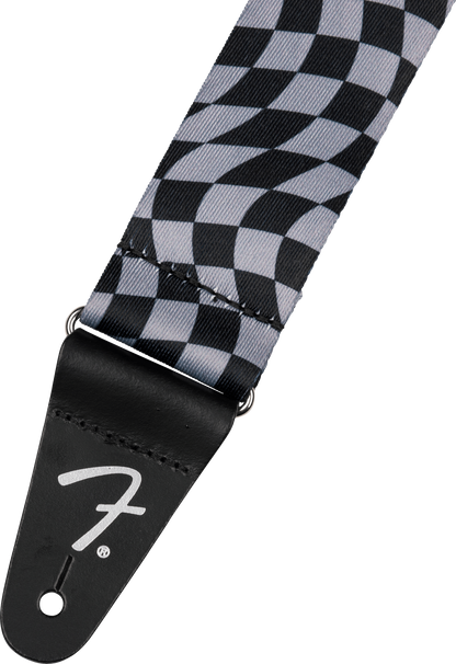 Fender Wavy Checkerboard Polyester Strap in Gray