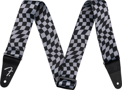 Fender Wavy Checkerboard Polyester Strap in Gray