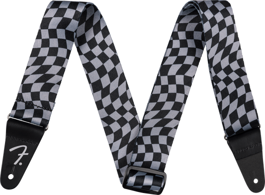 Fender Wavy Checkerboard Polyester Strap in Gray