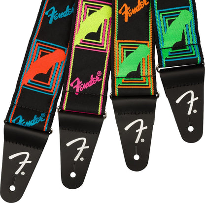 Fender Neon Monogrammed Strap in Green And Orange