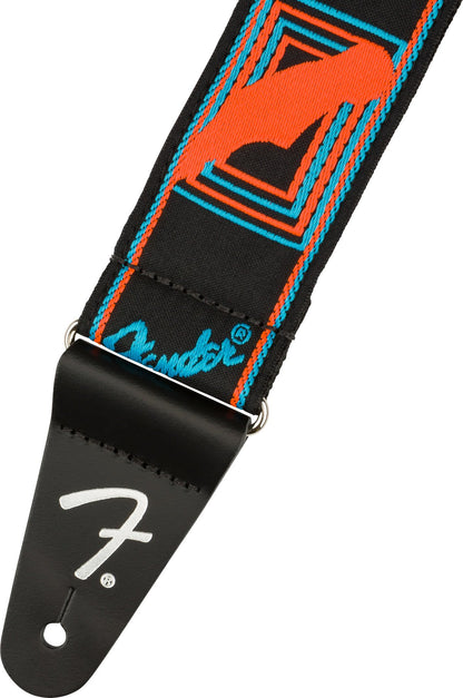 Fender Neon Monogrammed Strap in Blue And Orange