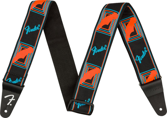Fender Neon Monogrammed Strap in Blue And Orange
