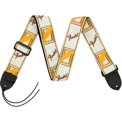 Fender 2" Monogrammed Straps in White & Brown & Yellow