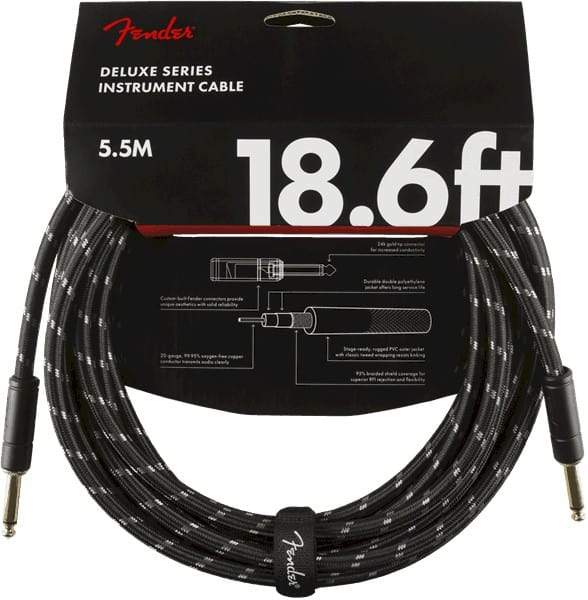 Fender Deluxe Series Instrument Cable 18.6ft in Black Tweed