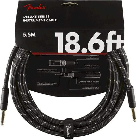 Fender Deluxe Series Instrument Cable 18.6ft in Black Tweed