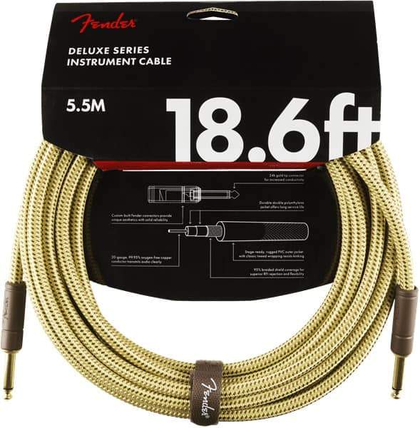 Fender Deluxe Series Instrument Cable  18.6ft in Tweed