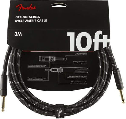 Fender Deluxe Series Instrument Cable 10ft in Black Tweed