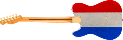 Fender Buck Owens Telecaster, Maple Fingerboard in Red, Silver and Blue Sparkle