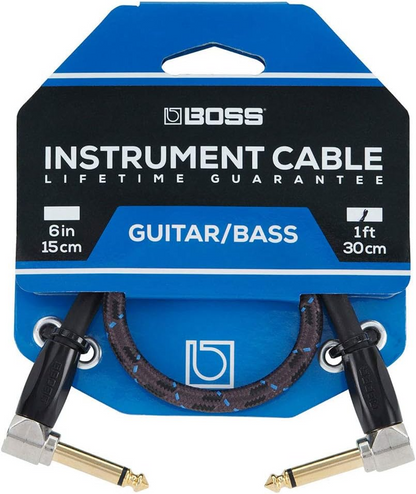 Boss 1ft Right Angle 1/4" to Same Patch Instrument Cable