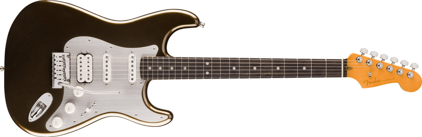 Fender American Ultra II Stratocaster HSS, Ebony Fingerboard in Texas Tea