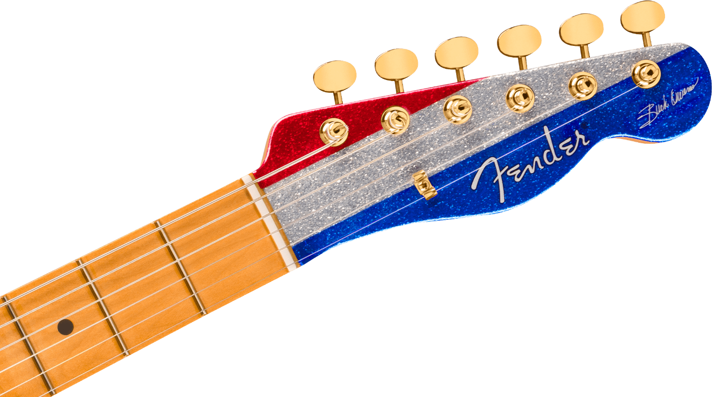 Fender Buck Owens Telecaster, Maple Fingerboard in Red, Silver and Blue Sparkle