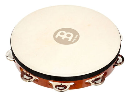 Meinl Percussion TA1AB Traditional Wood Series Wood Tambourine Single Row Nickel Plated Steel Jingles 10"